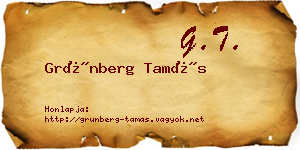 Grünberg Tamás névjegykártya